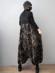 HEYFANCYSTYLE Couture Black Denim Harem Jumpsuit