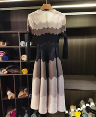 Wave Pleated Midi Dress