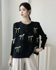 Luxury Pleated Cardigan Top