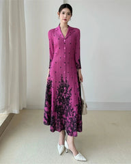 Luxury Plissé  3/4 Sleeve Dress