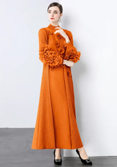 Luxury Pleats Floral Formal Dress