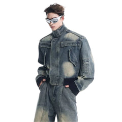 Men's Luxury Denim Jacket & Baggy Jeans Set