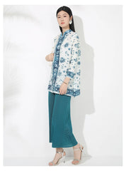 Tailored Fit Pleated Palazzo Pant Set