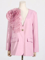 Luxury 3D Flower Blazer