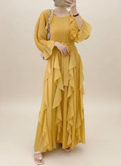 Formal Plissé Ruffle Dress