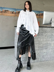 Luxury Asymmetric Ruffle Blouse