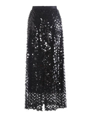 Floral Sequin Pull-On Midi Skirt