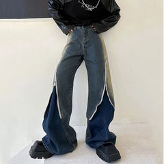 Men's Zipper Detail Baggy Jeans