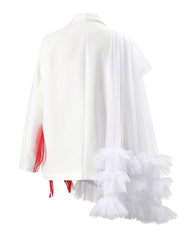 Avant-Garde Asymmetric Tulle Blazer