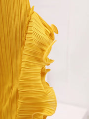 Elegant Ruffle Sleeve Pleats Coat