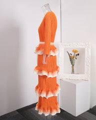 Luxe Tiered Ruffle Pleats Dress