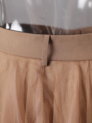 Luxury Tulle Mesh Buckle Skirt