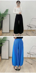 Plissé Pleated Wide-Leg Trousers