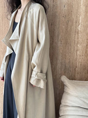 Luxury Drape-Front Trench Coat