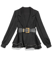 Women's Elegant Hampstead Belted Ruffle Blazer