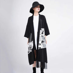 Luna Vintage Black Mesh Cardigan