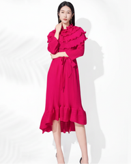 Luxury Pleated Midi Dress