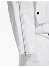 Men's Biker White Vegan Leather Jacket