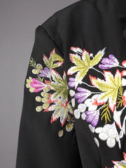 Floral Embroidered Oversized Blazer
