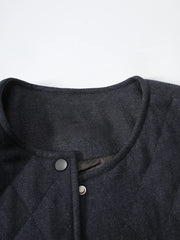 Quilted Collarless Jacket & Scarf