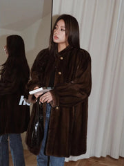 High-End Faux Mink Fur Jacket Outerwear