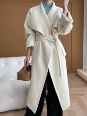 Luxury Wool-Blend Open Coat