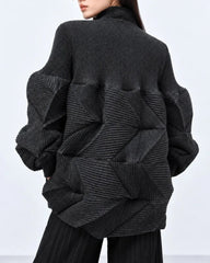 Unique Sculptural Pleated Jacket
