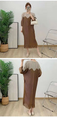 Luxury Plissé Dress with Tassel
