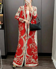 Luxury Plissé Duster Coat