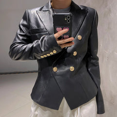 Women's Suede Leather Blazer