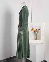 Luxury Floral Plissé Dress