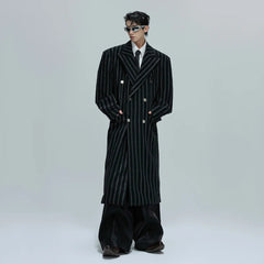 Men's Wool-Blend Pinstripe Overcoat