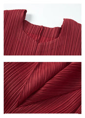 Plissé Luxury Short Sleeve Dress