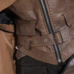 Women's New Elegant Vegan Leather Cropped Jacket