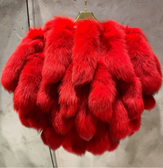 Couture Fox Fur Tail Cape