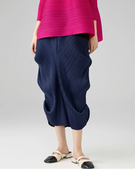 Luxury Plissé Sculptural Draped Skirt