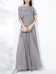 Luxe Pleats Sheer Wide-Leg Trousers & Top