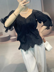 Luxury Blossom Pleats Blouse