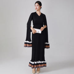 Luxury Pleats Dress & Shawl Set