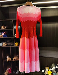 Wave Pleated Midi Dress