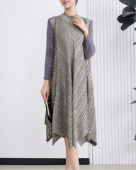 Luxury Metallic Pleats Dress