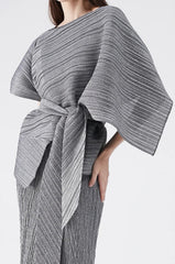 2-Piece Plissé Cape Dress