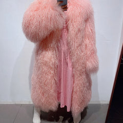 Oversized Mongolian Curly Lamb Fur Coat