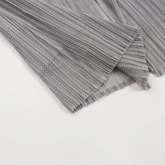 Lightweight Plisse Open-Front Cardigan