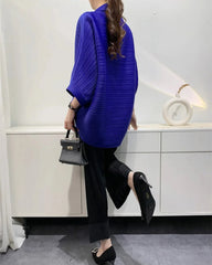 Luxury Overlap Draped Plissé Top
