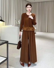 Luxury Stretchy Plissé Pant Suit