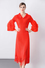 Luxury Cocktail Pleats Dress