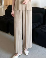 Fluid Pleat Wide-Leg Pants