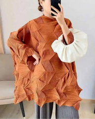Diamond Plissé Oversized Top