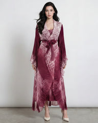 Pleated Asymmetric Wrap Dress